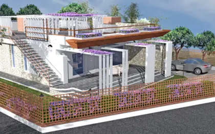 Terreno edificabile in vendita nel Comune di Pietrasanta di circa 600 mq con progetto approvato per villa di 3 camere e 2 bagni su unico piano terra con porticato e copertura piana a terrazza con zona relax