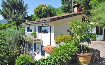 Villa vista mare in vendita sulla prima collina di Pietrasanta con vista spettacolare costa Versilia su 2 piani in ottime condizioni con doppio soggiorno pranzo cucinotto con grande pergolato per pranzi all'aperto 2 camere 2 bagni cantina e ampio terreno dove realizzare piscina