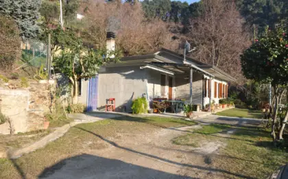 Villetta vista mare su piano terra in vendita sulla prima collina di Pietrasanta alle spalle di Forte dei Marmi con parziale vista mare su litorale Versilia con soggiorno pranzo cucinotto 2 grandi matrimoniali bagno e cantina grande terreno boschivo oliveto frutteto e annesso agricolo staccato