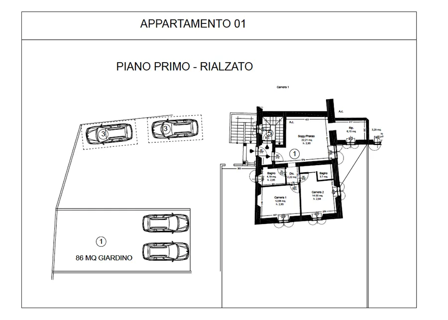 Planimetria piano rialzato